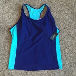 DACI Classic Fashion Collection Women Plus Size 24W Tankini Top Swim Blue Aqua